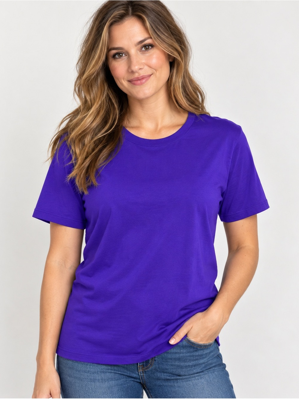 Everyday electric Purple Crewneck Short-Sleeve Tee Soft